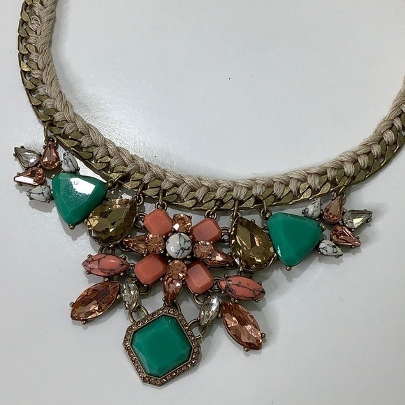 Chloe + Isabel multi color stones and crystals rope trim necklace SZ 16-18 EUC - Picture 12 of 13